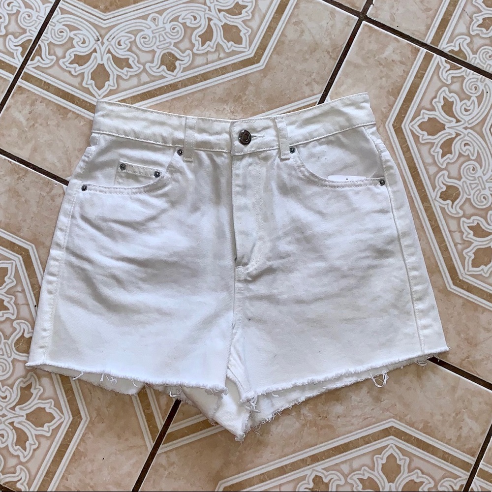 Topshop White Denim Shorts